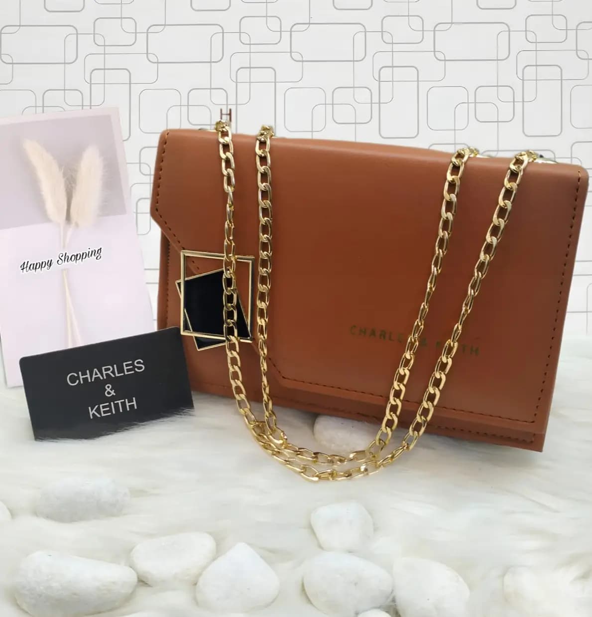  Charles & Keith AAA Quality Cross Body Bag Daimond Lock   Code-012