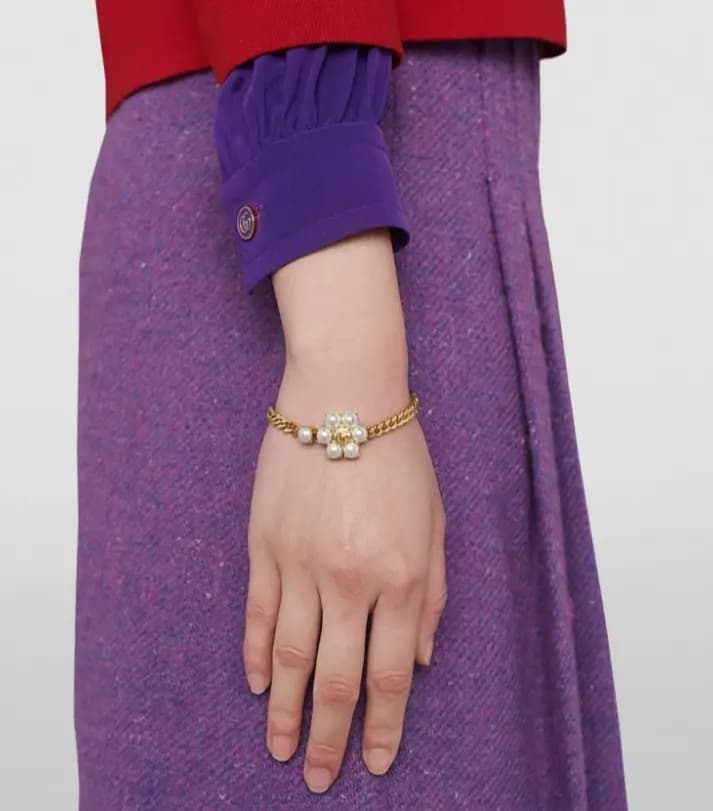 Gucci Pearl Double G Bracelet