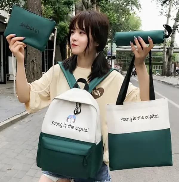 4 Pcs  High Quality Imported Bag pack Set   Code-004