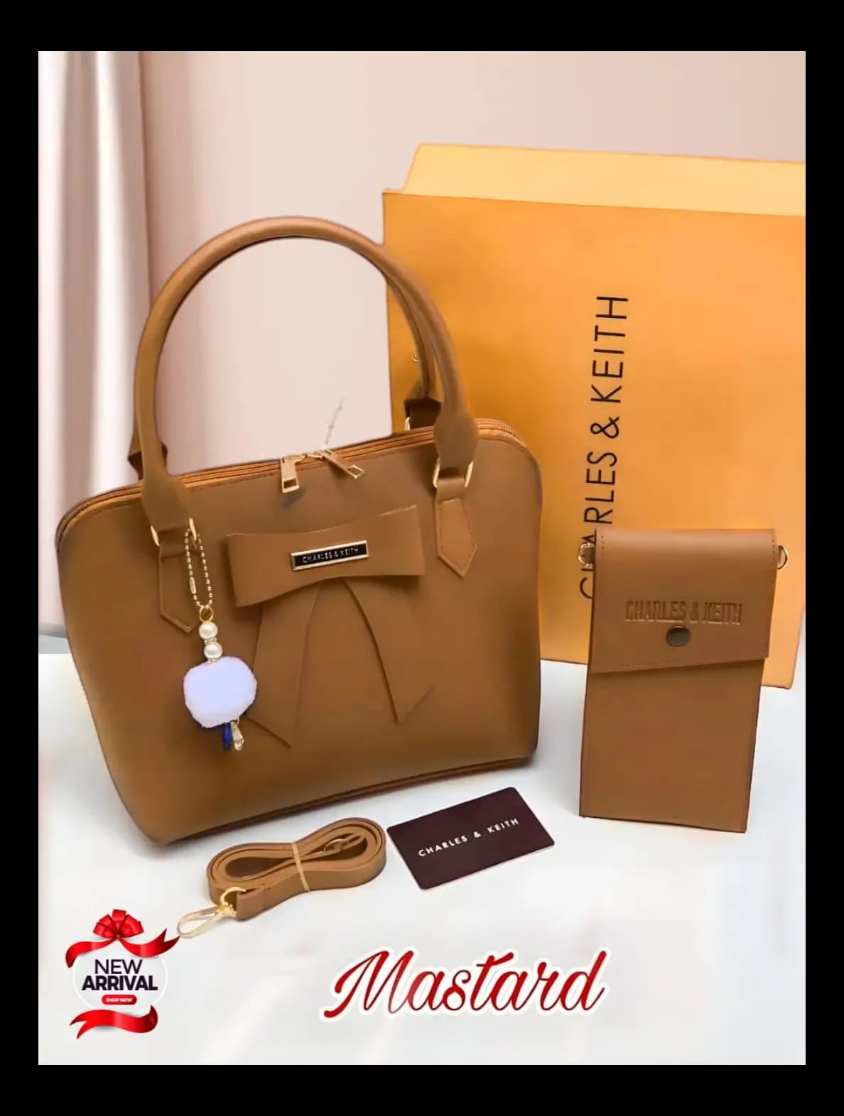  Charles & Keith   Bow 2 Pcs Bag Set for Girls 