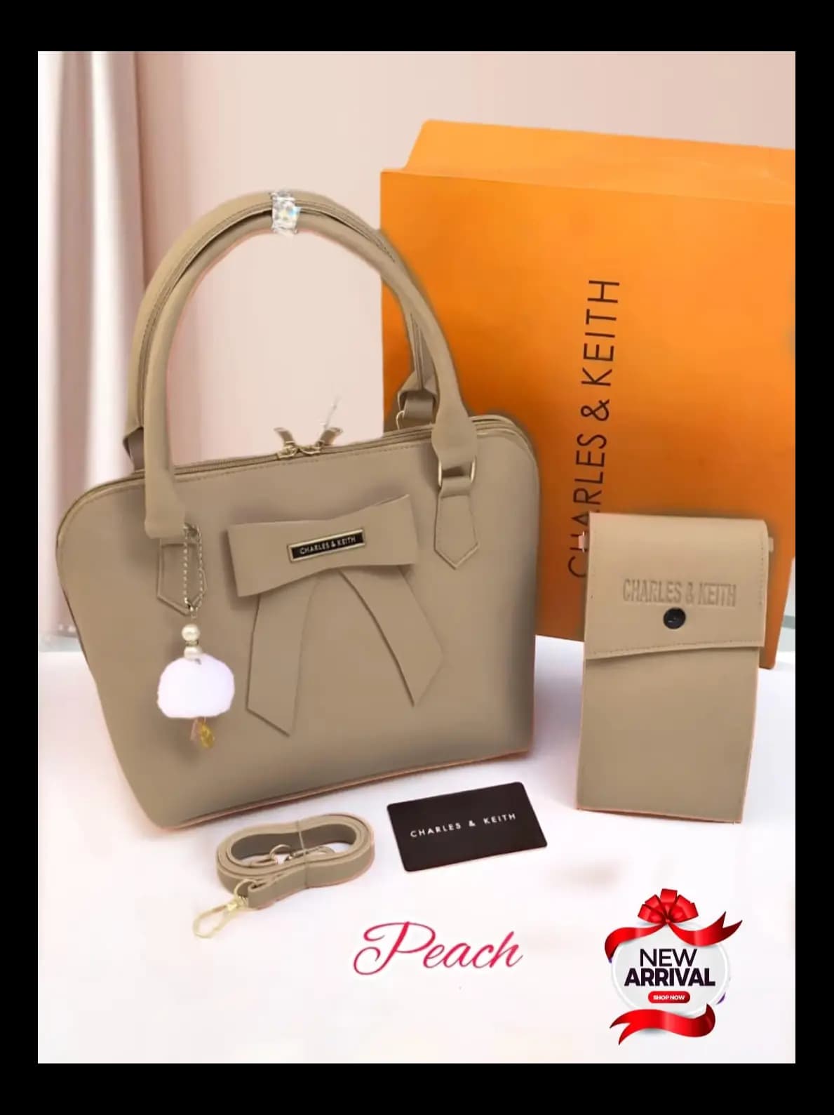  Charles & Keith   Bow 2 Pcs Bag Set for Girls 