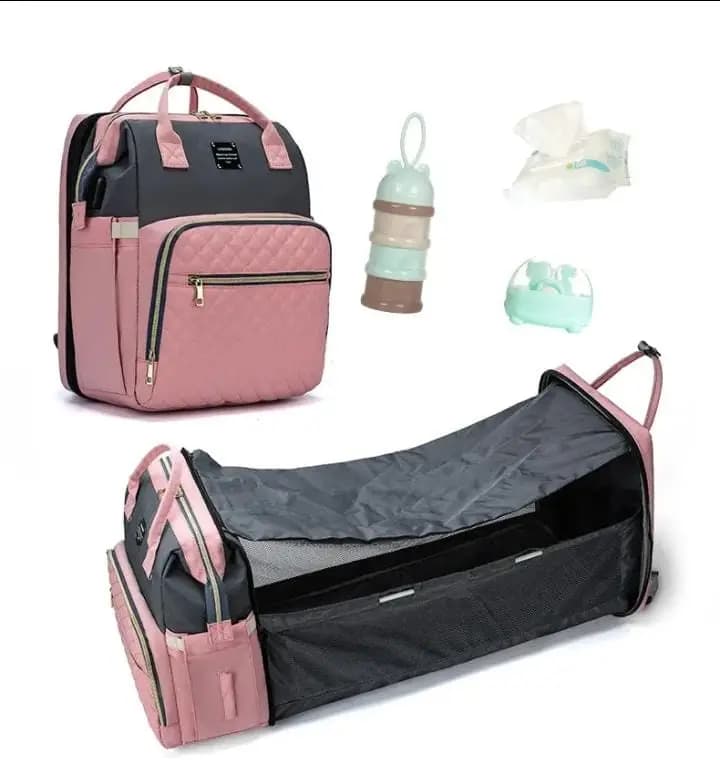 Lequeen Diaper Bag Baby Care Mummy Backpack 3 In 1 USB