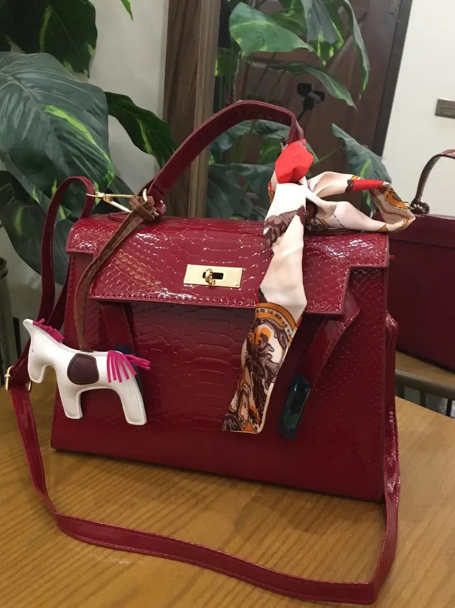 Kelly Style Bag with snake pattern