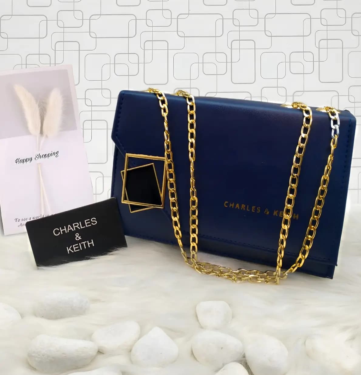  Charles & Keith AAA Quality Cross Body Bag Daimond Lock   Code-012