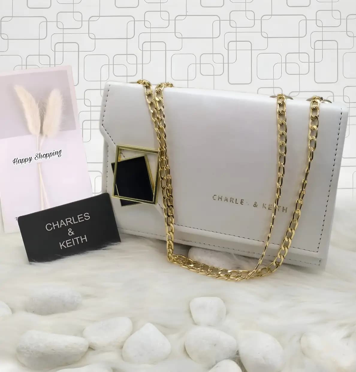  Charles & Keith AAA Quality Cross Body Bag Daimond Lock   Code-012