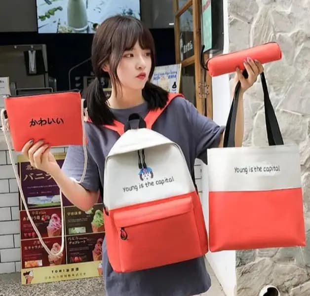 4 Pcs  High Quality Imported Bag pack Set   Code-004