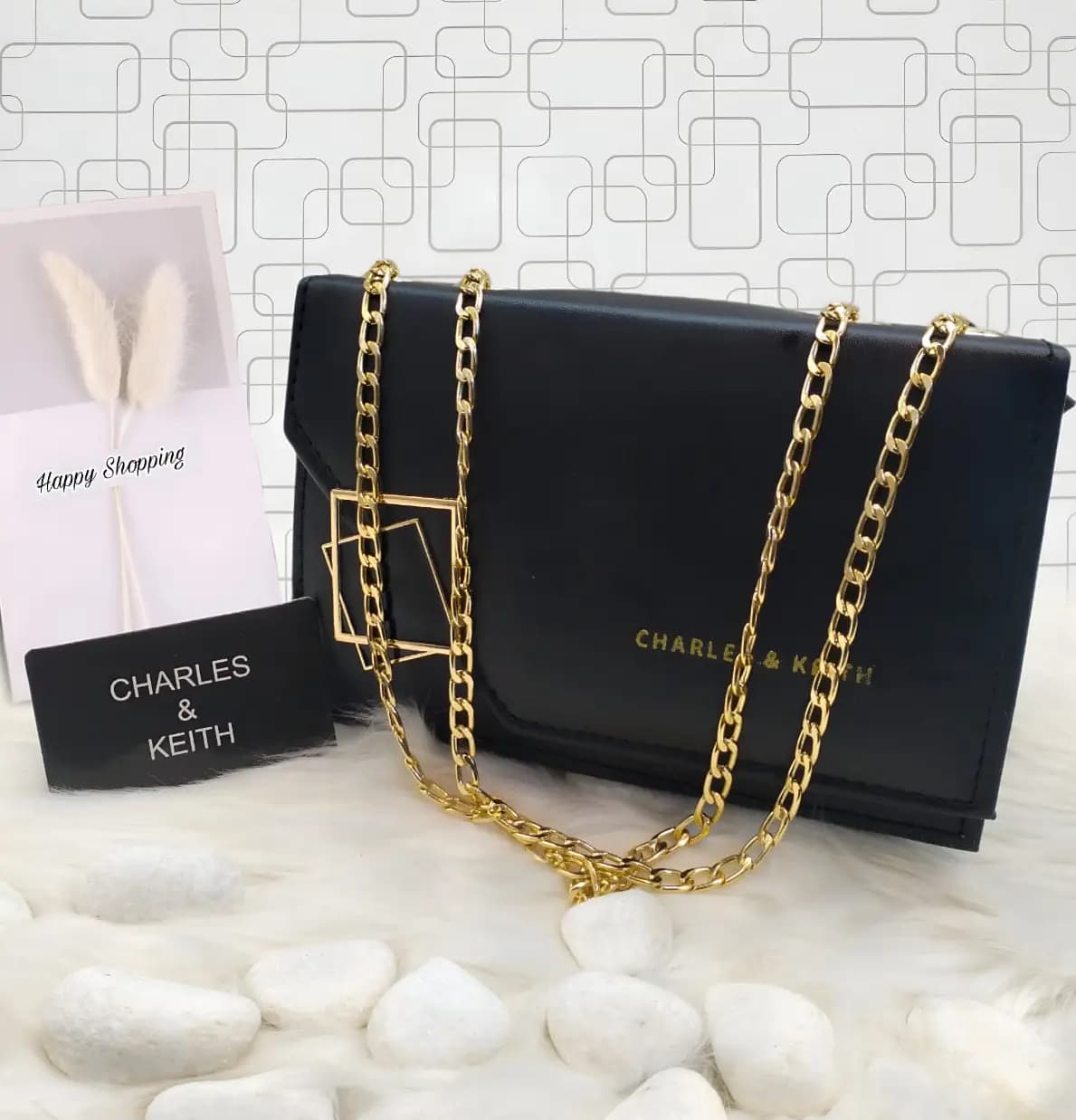  Charles & Keith AAA Quality Cross Body Bag Daimond Lock   Code-012