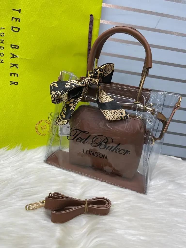  New Metal Handle Small Jelly Transparent Bags Ted Baker Code-025