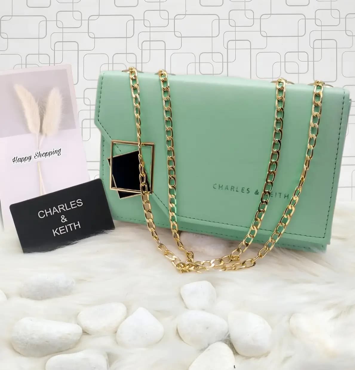  Charles & Keith AAA Quality Cross Body Bag Daimond Lock   Code-012