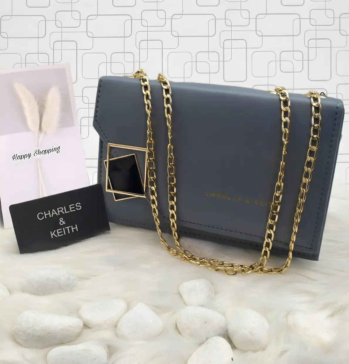  Charles & Keith AAA Quality Cross Body Bag Daimond Lock   Code-012