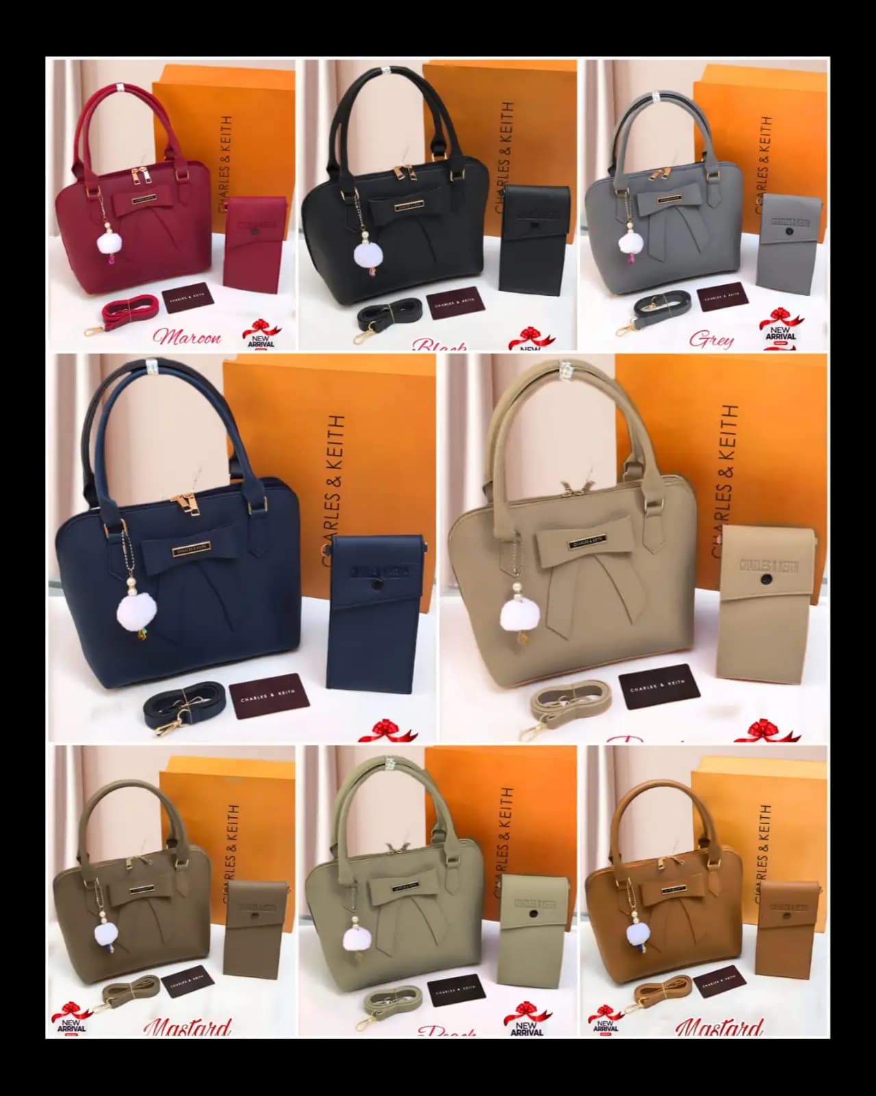  Charles & Keith   Bow 2 Pcs Bag Set for Girls 