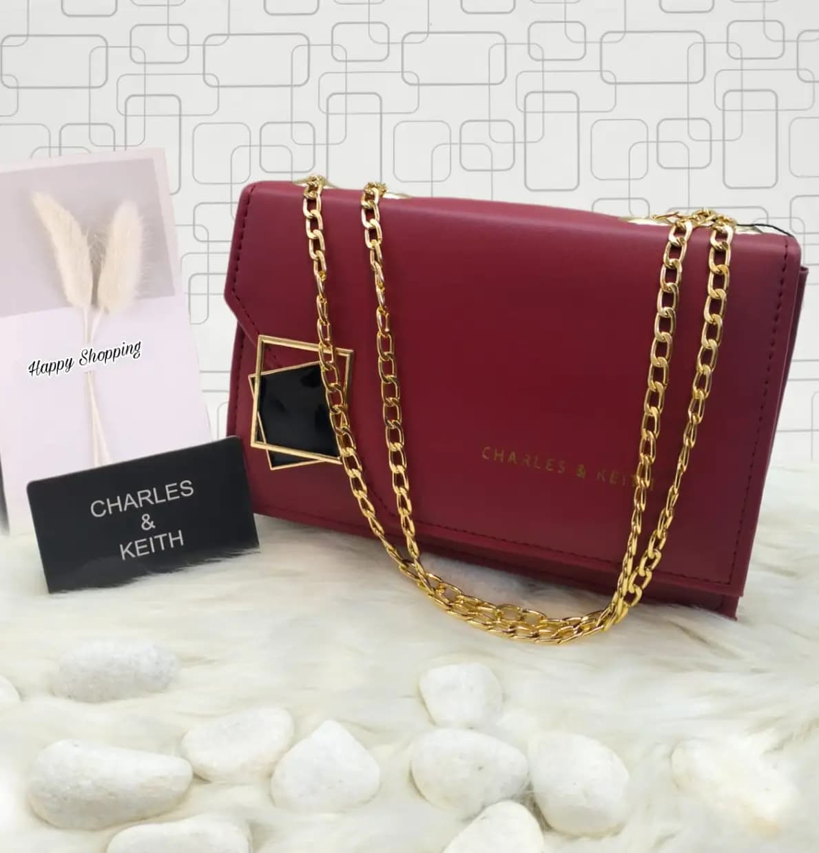  Charles & Keith AAA Quality Cross Body Bag Daimond Lock   Code-012