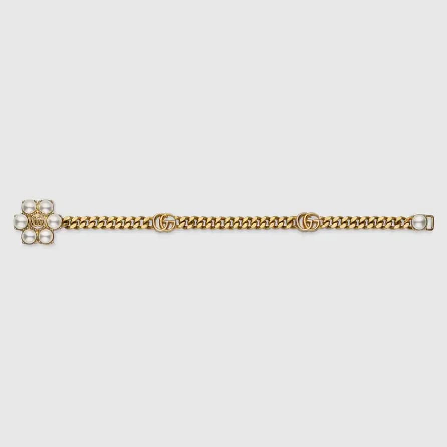 Gucci Pearl Double G Bracelet