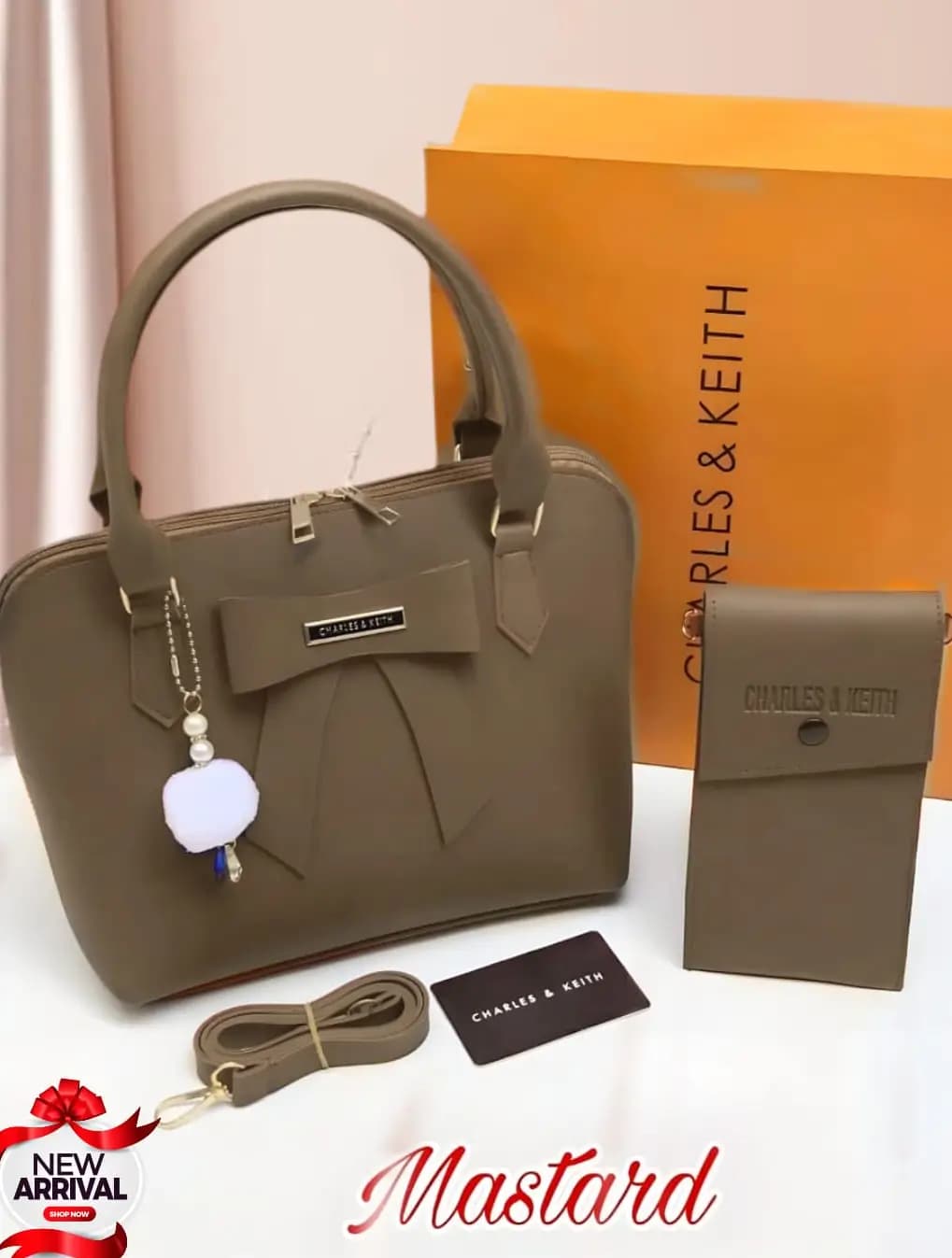  Charles & Keith   Bow 2 Pcs Bag Set for Girls 