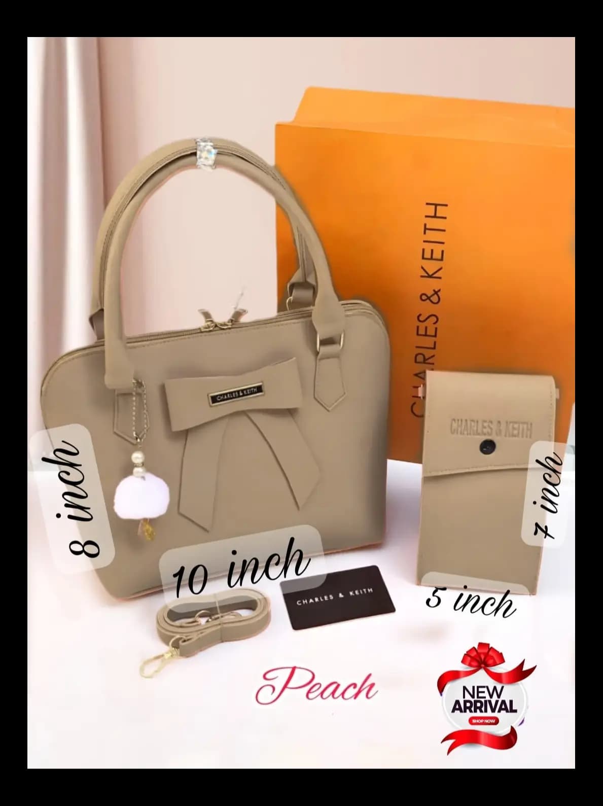  Charles & Keith   Bow 2 Pcs Bag Set for Girls 