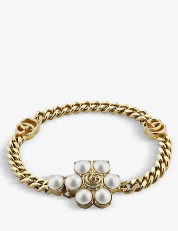 Gucci Pearl Double G Bracelet