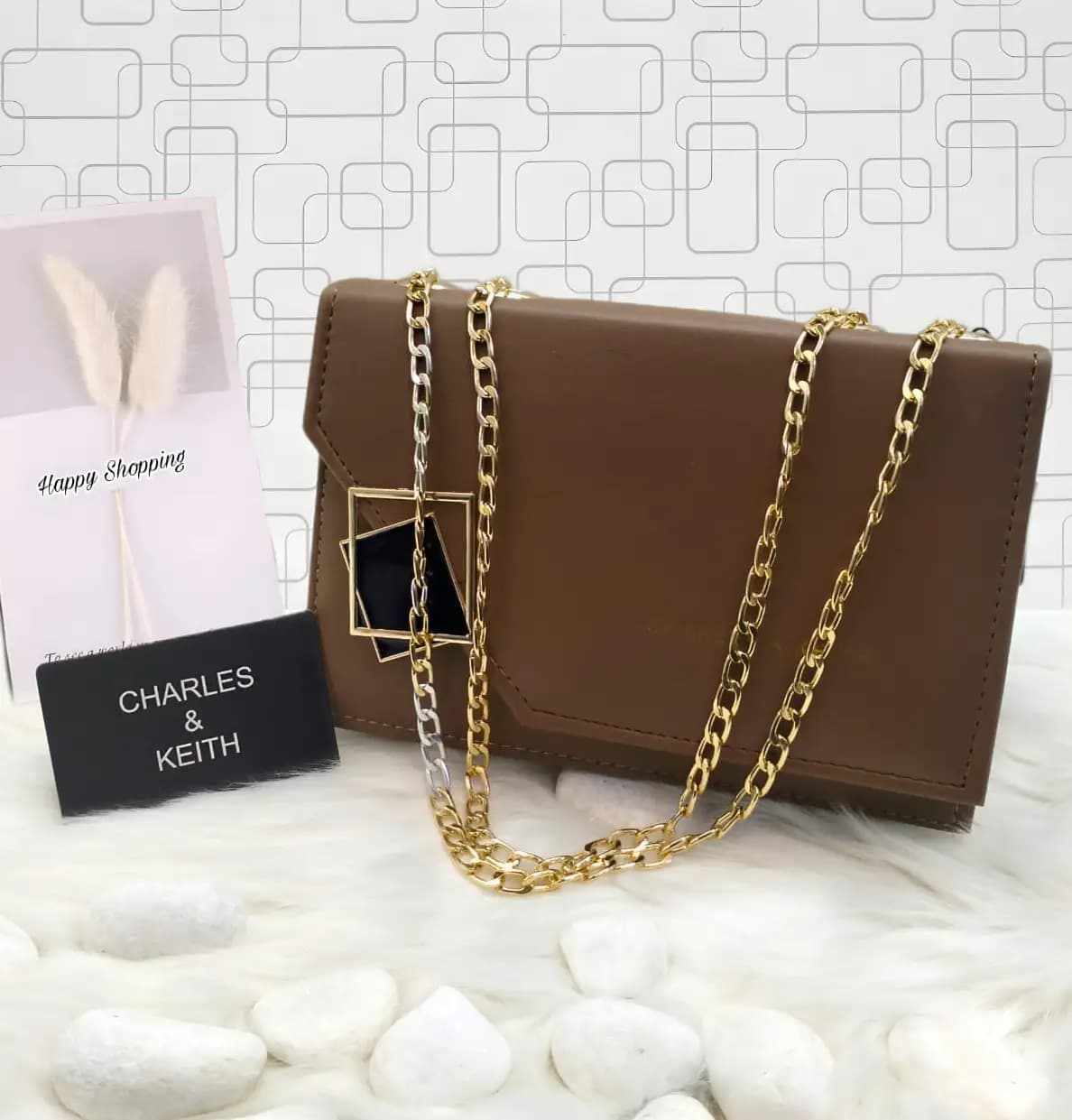  Charles & Keith AAA Quality Cross Body Bag Daimond Lock   Code-012