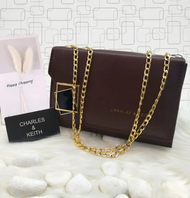 Charles & Keith AAA Quality Cross Body Bag Daimond Lock Code-012