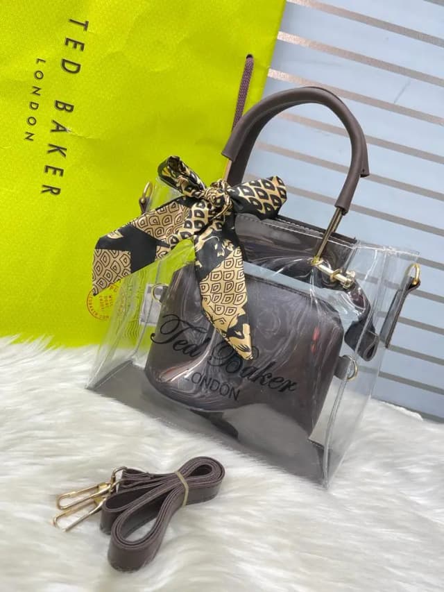 New Metal Handle Small Jelly Transparent Bags Ted Baker Code-025